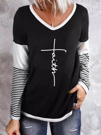 Casual Jersey Loose Letter Tunic T-Shirt
