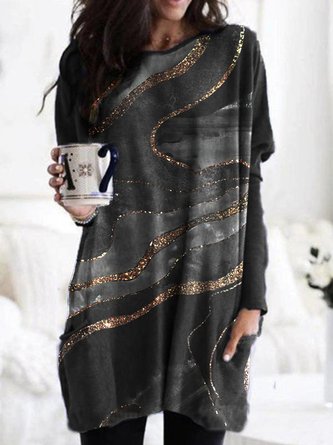 Ombre Off Shoulder Cold Shoulder Cotton Casual Knitting Dress