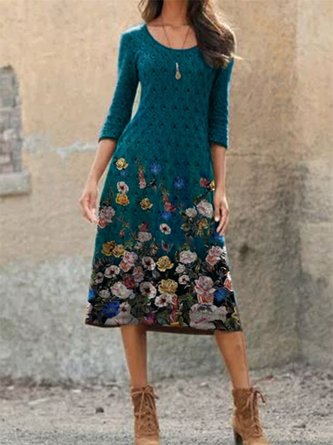 Loose Vintage Knitting Dress