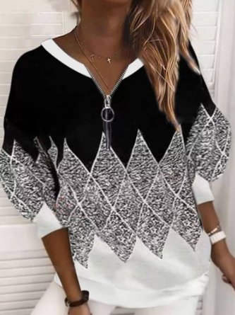 Geometric Casual Sweatshirts