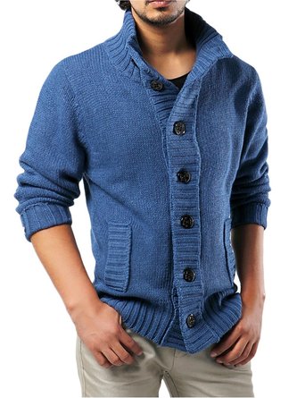 Men's Wool Blended Thick Knitted Coat
