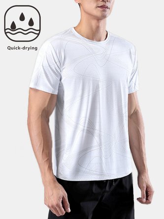 Men's Quick Dry Breathable Printed Short Sleeve Round Neck Tee