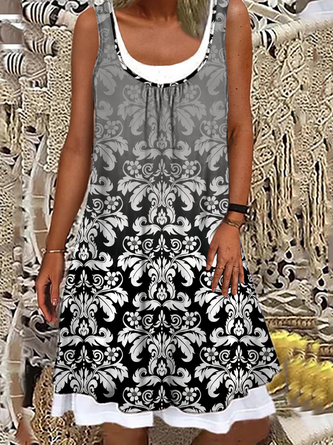 Vintage Boho Holiday Short Sleeve Casual Knitting Dress