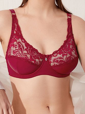Ultra Thin C/D Cup Push Up Adjustable Sexy Lace Underwire Bra Plus Size