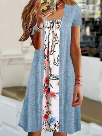 Crew Neck Casual Floral Two Piece Sets