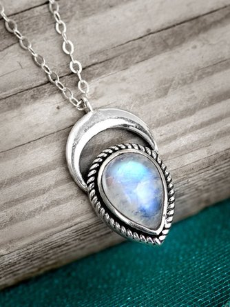 Ethnic Vintage Moonstone Opal Worn Necklace
