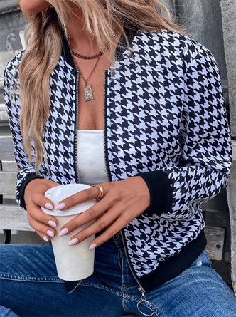 Houndstooth Loose Casual Jacket