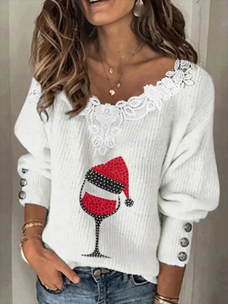 Christmas Lace Casual Wool/Knitting Sweater