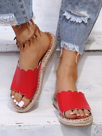 Plain Color Espadrille Sandals