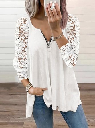 Loose Casual Lace T-Shirt 2023