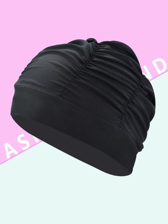 Nylon breathable pleated swimming cap