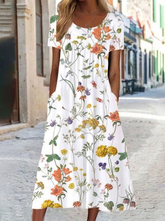 Casual Jersey Floral Maxi Dress