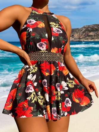 Vacation Printing Floral Others Swim Dress