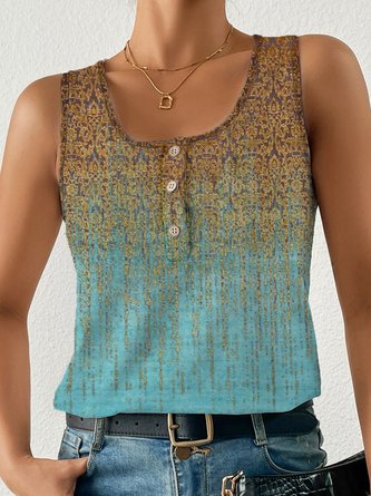 Polyester Cotton Casual Tank Top