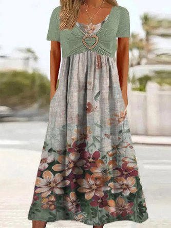 Casual Others Green Floral Dress