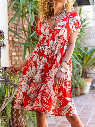 Loose Vacation Floral Dress