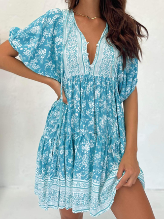 Vacation Floral Loose Dress