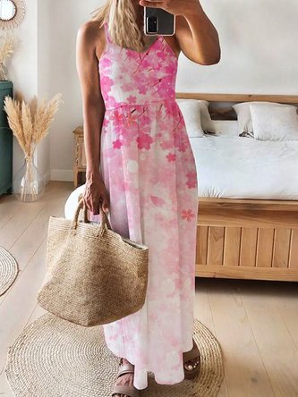 Loose Casual floral ombre Printing Dress