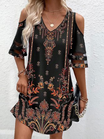 Loose Ethnic Jersey Casual Dress