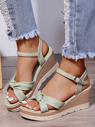 Knotted Resort Wedge Sandals