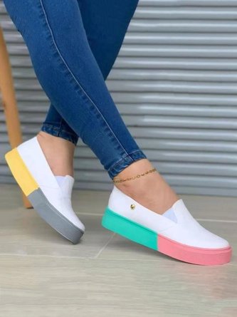 Women's Color Block Casual Slip On Shoes