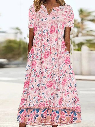 Floral Casual Vacation Maxi Dress