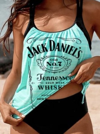 Vacation Text Letters Tankini