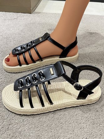 Knotted Straps Breathable Beach Woven Sandals