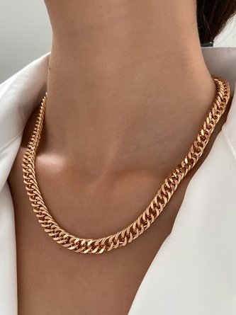 Urban Casual Chain Metal Necklace Choker Daily Commuting Women's Jewelry