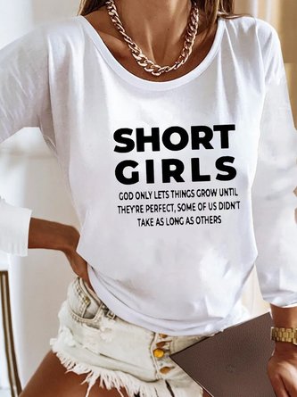 Plus Size Text Letters Loose Casual T-Shirt