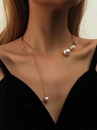 Elegant Faux Pearl Clavicle Chain