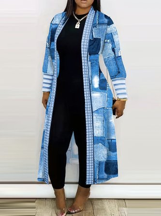 Long Sleeve Plaid Regular Micro-Elasticity Loose Kimono For Women 2023