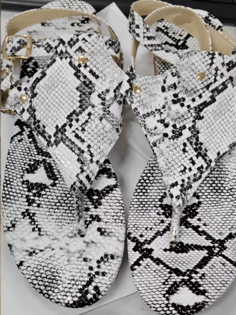 Zebra Print Snake Print Pinch Holiday Sandals