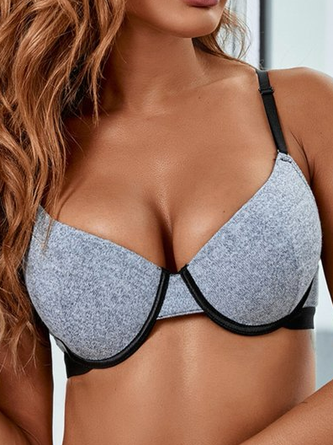 Casual Color Block Knitted Bra & Bralette