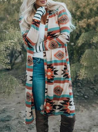 Long Sleeve Ethnic Regular Micro-Elasticity Loose Kimono For Women