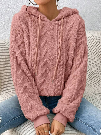 Casual Hoodie Plain Sweatshirt Zipper