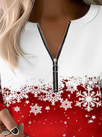 Vintage Crew Neck Snowflake Sweatshirt Printing 2 Vintage Crew Neck Snowflake Sweatshirt Printing - Image 2