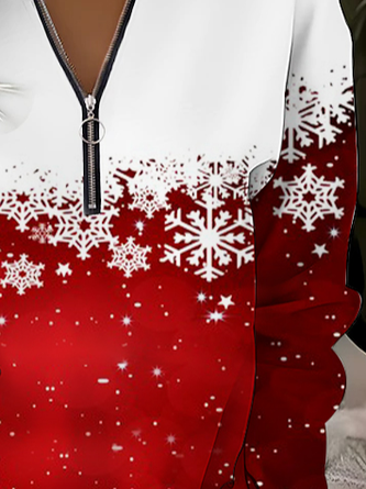 Vintage Crew Neck Snowflake Sweatshirt Printing 3 Vintage Crew Neck Snowflake Sweatshirt Printing - Image 3