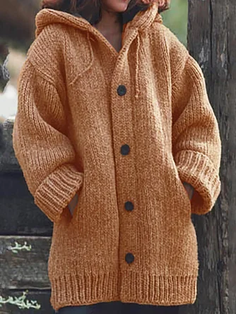 Women Knitted Plain Long Sleeve Comfy Casual Cardigan - Image 6