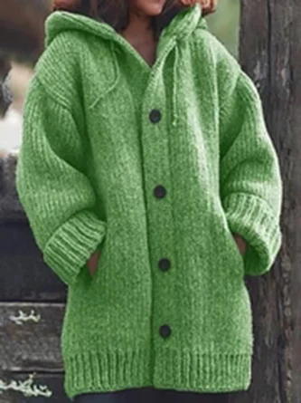 Women Knitted Plain Long Sleeve Comfy Casual Cardigan - Image 5
