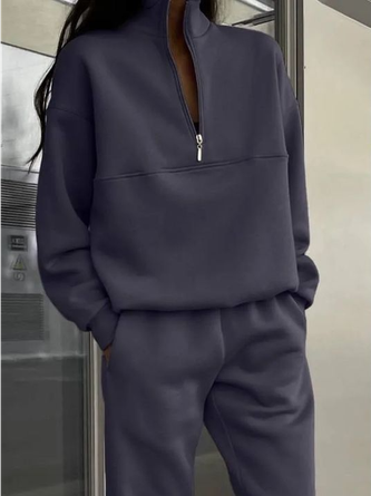 Women's Plain Daily Going Out Two Piece Set Long Sleeve Casual Spring/Fall Top With Pants Matching Set - Image 6