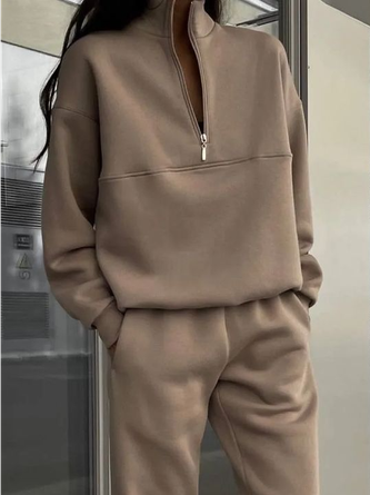 Women's Plain Daily Going Out Two Piece Set Long Sleeve Casual Spring/Fall Top With Pants Matching Set - Image 4