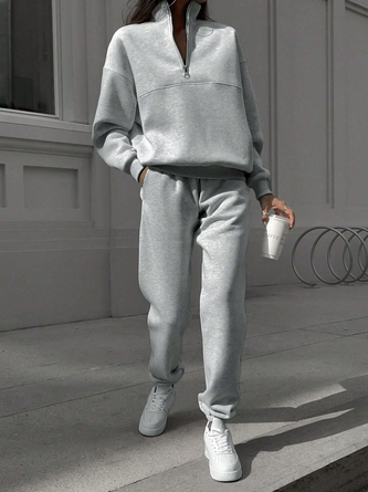 Women's Plain Daily Going Out Two Piece Set Long Sleeve Casual Spring/Fall Top With Pants Matching Set - Image 7