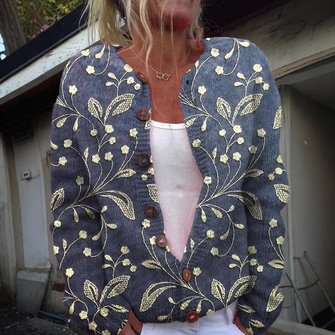 Women's Geometric Thicken Loose Jacket 3 Women's Geometric Thicken Loose Jacket - Image 3