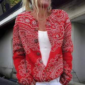 Women's Geometric Thicken Loose Jacket 2 Women's Geometric Thicken Loose Jacket - Image 2