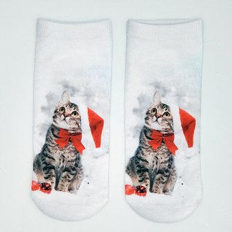 Christmas 3D Cat Pattern High Stretch Cotton Socks Festive Party Decorations 6 Christmas 3D Cat Pattern High Stretch Cotton Socks Festive Party Decorations - Image 6