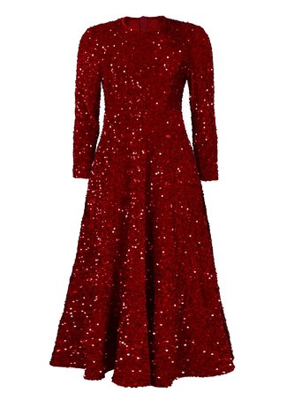 Women Geometric Spring/Fall Dress Crew Neck Long Sleeve A-Line Dress - Image 9