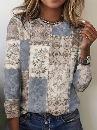 Plaid Collared Neck Long Sleeve Shirt