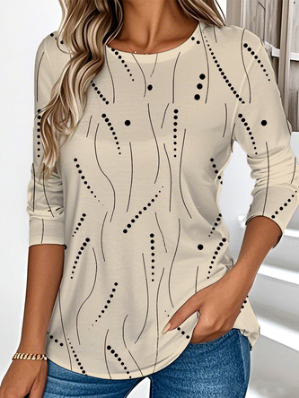 Casual Striped Crew Neck Long Sleeve T-shirt - Image 8