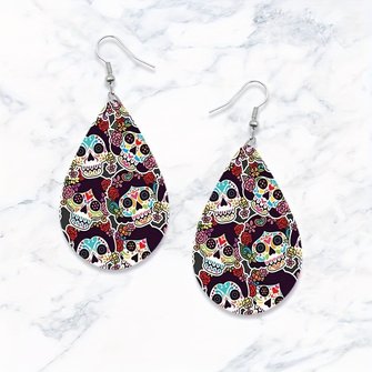 Skull Acrylic 2D Halloween Earrings - Image 4